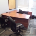 Autumn Maple Bow Front C / U Suite Desk, Client Knee Space Autumn Maple Bow Front C / U Suite Desk, Client Knee Space